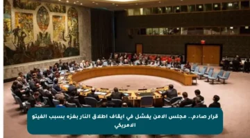 قرار صادم.. مجلس الأمن يفشل في إيقاف إطلاق النار بغزة بسبب الفيتو الأمريكي